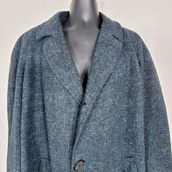 Vintage Lockburne By Locketz Wool Blend Overcoat Size 42 Dark Grey 50" Long - Picture 11 of 12